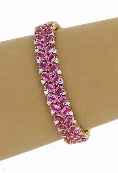 Vibrant pink sapphires and icy diamond