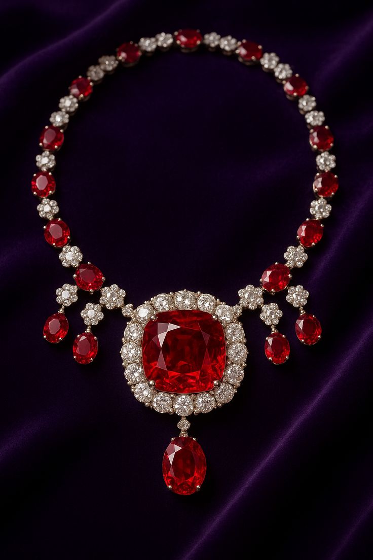 Natural ruby meet the icy diamond