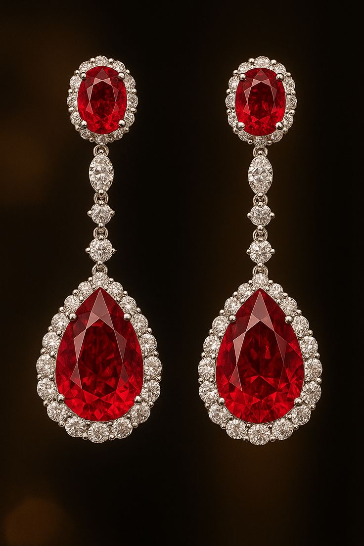 Rubies stones and white diamond