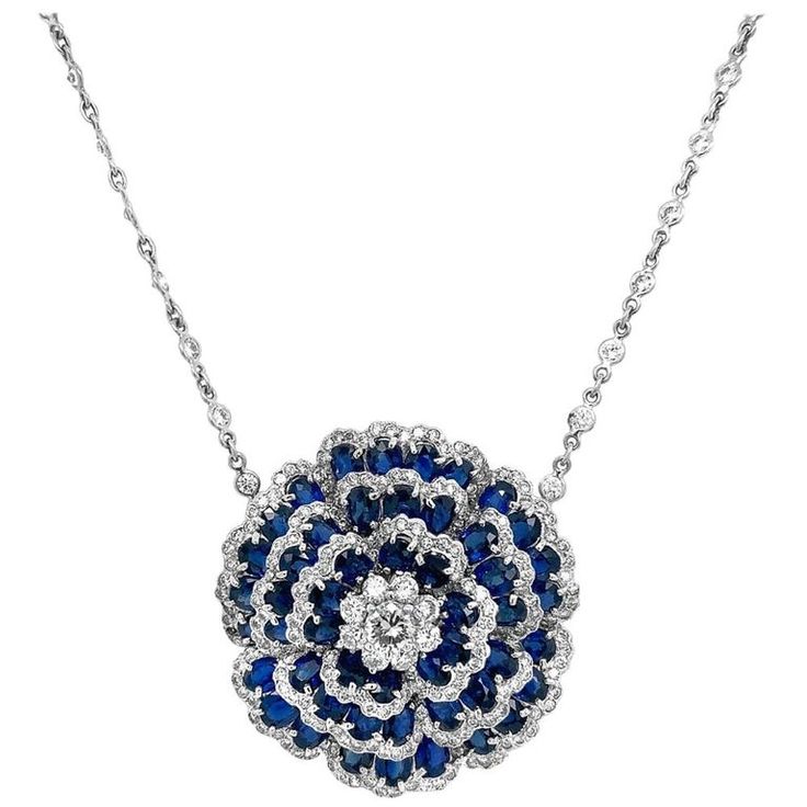 Blooming Sapphire Masterpiece Pendant