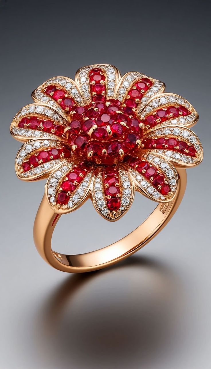 vibrant rubies and pavé diamonds